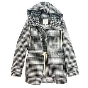 Avec Les Filles Gingham Anorak Jacket Black  / White Small Pre-Loved